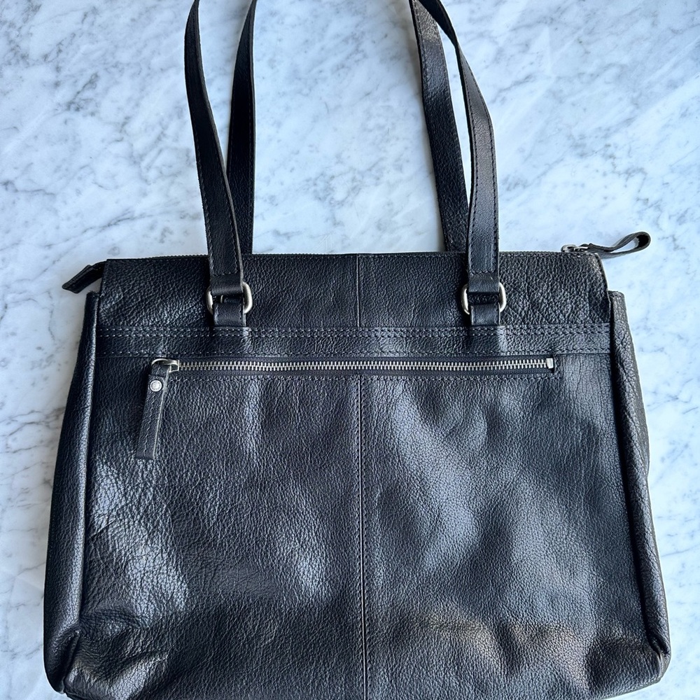 Spikes & Sparrow Black Leather Tote Bag